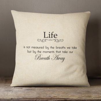 Personalised Cream Chenille Cushion - Life Quote